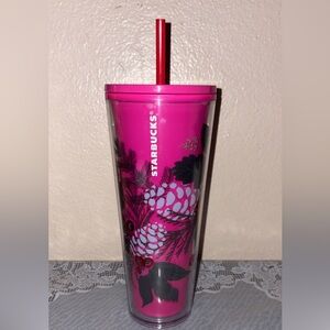 Starbucks Pink Pinecone Reusable Cold Cup with Straw